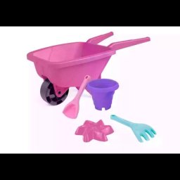 Wader: Set de nisip cu roabă - roz