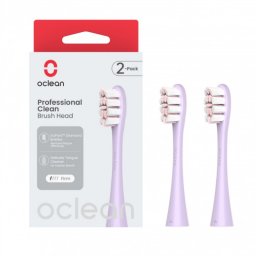 Set 2 capete de schimb pentru periuta de dinti electrica Oclean Professional Clean, Hard, Peri DuPont, Ingrijirea limbii, Violet
