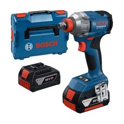 Bosch - GDX 18V-285 - Masina de insurubat cu impact cu 2 acumulatori si incarcator, Li-Ion, 18 V, 4 Ah, patrat 1/2 inch si hexagon interior 1/4 inch, 285 Nm, M8-M18, valiza speciala