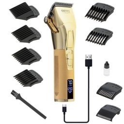 Masina De Tuns Si Aparat De Ras, Camry, CR2835G, Multifunctional, Profesionala, Afisaj LCD, 100 W, 2 Viteze, Pentru Acumulator, Ceramic/Titan, Auriu