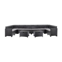 Set de mobilier de grădină de colț Nero V cu 10 locuri, grafit