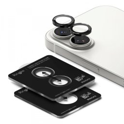 Folie de protectie Camera Spate Ringke pentru Apple iPhone 17, Sticla Securizata, Neagra