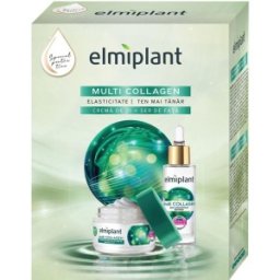 Set 2 x Caseta Cadou Elmiplant Multi Collagen, Crema Zi 50 ml, Ser Fata 30 ml