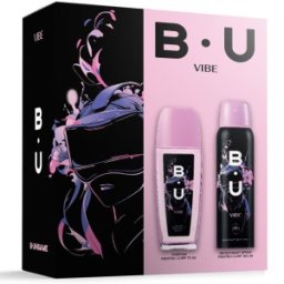 Set 2 x Caseta Cadou Femei B.U Vibe, Deodorant Natural Spray 150 ml, Parfum Corp 75 ml