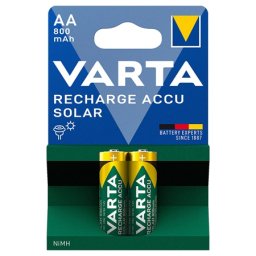 Set 2 acumulatori AA NiMH 800 mAh Varta Solar pentru lampi de gradina