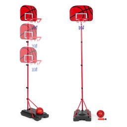 Panou de baschet pentru copii Homelux, înaltime reglabila 3 trepte, cu minge si pompa