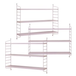 Set 3 rafturi de perete modulare lila din otel Strängnäs [en.casa]