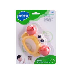 Jucarie zornaitoare crab pentru bebelusi, dentitie si joaca senzoriala