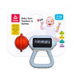 Jucarie zornaitoare de dentitie Hola, model pistol masaj, 3 luni+