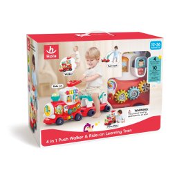 Trenulet 4 în 1 pentru copii, cu sunete, lumini si jocuri educative