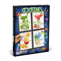 Kit pictura pe numere Schipper Cocktailuri, 4 tablouri 24x30 cm