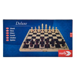 Joc de sah din lemn Deluxe, tabla 29x29 cm, pentru 2 jucatori