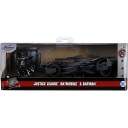 Batmobil Batman Justice League 1:32 din metal cu figurina Batman