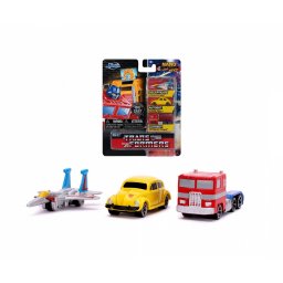 Set 3 masinute metalice Transformers Nano, 4 cm, Optimus Prime