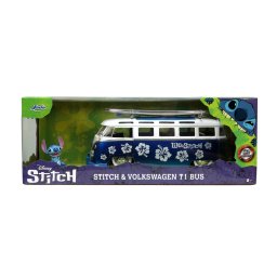 Autobuz metalic Stitch cu figurina Volkswagen T1, scara 1:24