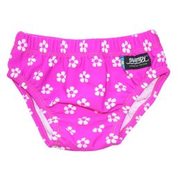 Slip de baie pentru copii Swimpy XL, model floral roz