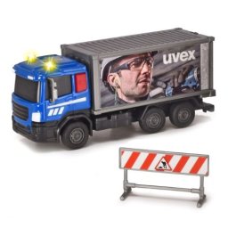 Camion utilitar Dickie cu container, lumini si sunete, 17 cm