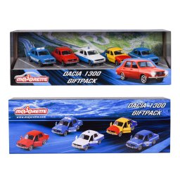 Set 5 masinute metalice Majorette Dacia 1300, 7,5 cm, cu parti mobile