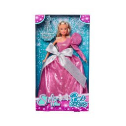 Papusa Steffi Love in tinuta de gala roz, 29 cm, Simba