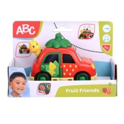 Masinuta muzicala Capsuna ABC Fruit Friends 12 cm pentru bebelusi