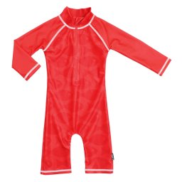 Costum de baie bebe rosu Swimpy cu protectie UV UPF50+, marimea 62-68