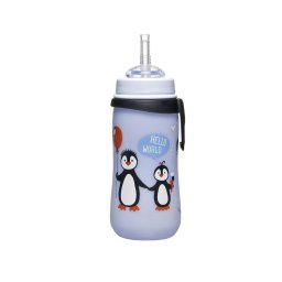 Cana cu pai din silicon NIP Straw Cup Boy, antipicurare, 330 ml
