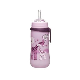 Cana cu pai din silicon NIP Straw Cup Girl, antipicurare, 330 ml, 12+ luni