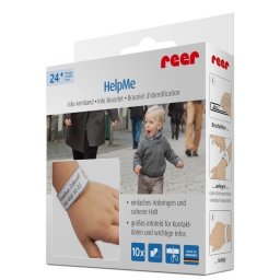 Bratara de identificare copii Reer HelpMe, reglabila, 10 bucati