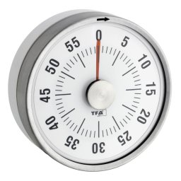 Timer analog de bucatarie TFA PUCK, 60 minute, otel inoxidabil