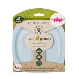 Set 2 farfurii pentru copii NIP Eat Green, plastic bio, 4+ luni