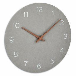 Ceas de perete silentios din lemn gri, design minimalist, TFA