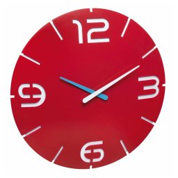 Ceas de perete rosu TFA Contour, design modern analog, 35 cm