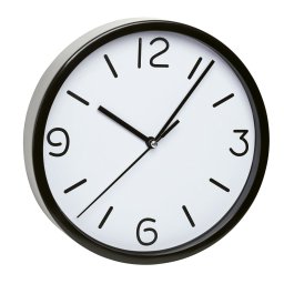 Ceas de perete silentios TFA, cu sticla si cifre mari, negru, 20 cm
