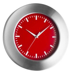 Ceas de perete analog rosu cu cadru din aluminiu, 30 cm, TFA