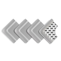 Set 4 protectii pentru colturi copii din spuma, gri, cu banda 3M Reer