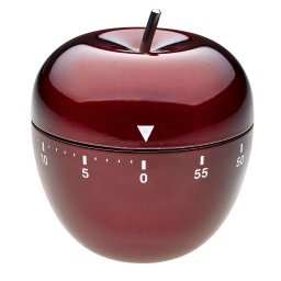 Timer analog de bucatarie TFA Apple, forma de mar, inox rosu