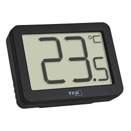 Termometru digital de camera TFA cu suport magnetic si afisaj mare, negru