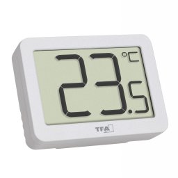 Termometru digital de camera TFA, cu suport magnetic si afisaj mare, alb