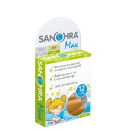 Dopuri de urechi pentru copii Sanohra Max Kids, SNR 33 dB, 12 buc