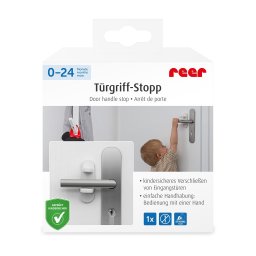 Opritor pentru clanta usii copii, fara gaurire, alb, REER