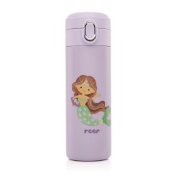 Sticla de apa pentru copii din inox cu pai silicon, 350 ml, violet, Reer