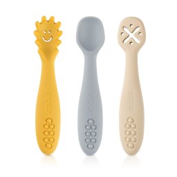 Set 3 lingurite din silicon pentru bebelusi 6+ luni Reer LittleYummie