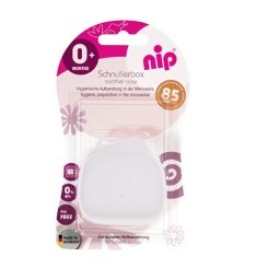Cutie igienica pentru suzete NIP alba, sterilizare la microunde, 0+ luni
