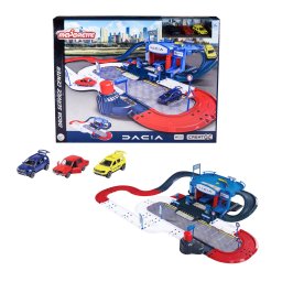 Garaj auto Majorette Creatix Dacia cu 3 masinute metalice