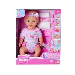 Papusa bebelus New Born Baby roz cu accesorii si olita, 43 cm