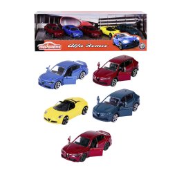 Set 5 masinute metalice Majorette Alfa Romeo, modele 7,5 cm