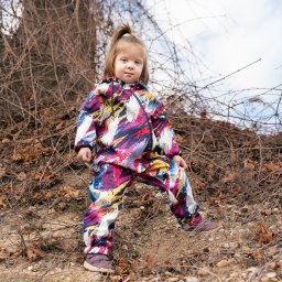 Salopeta impermeabila pentru copii KidsCare Graffiti, softshell, marimea 98