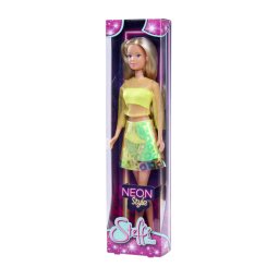 Papusa Steffi Love Neon Style galben, 29 cm, tinuta fashion