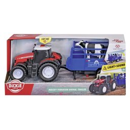 Tractor de jucarie Massey Ferguson cu remorca, sunete si lumini