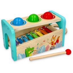 Xilofon din lemn cu 8 note pentru copii, jucarie muzicala Lelin